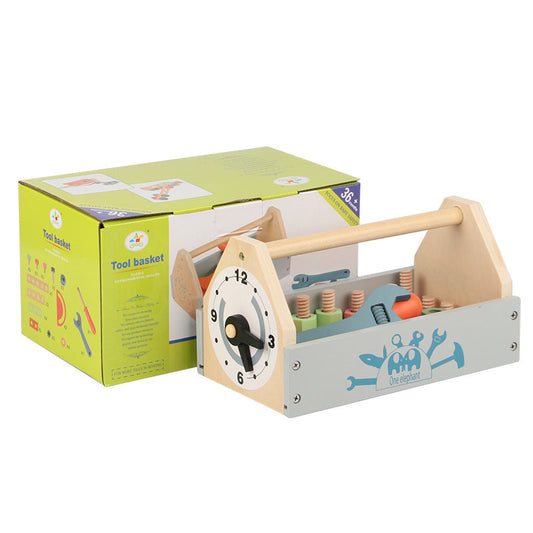 Kids Werkzeugkiste Wooden - 3-in-1 Schraubspiel With Zahnr Dern for kids and family play, image 1