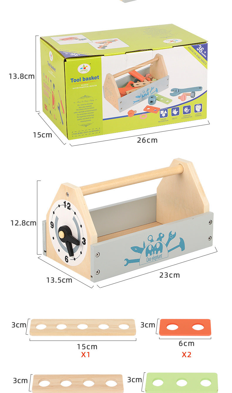 Kids Werkzeugkiste Wooden - 3-in-1 Schraubspiel With Zahnr Dern for kids and family play, image 2