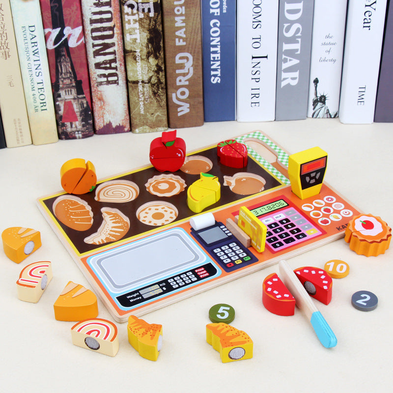 Wooden Cutting Food Play Set for kids and family play, image 1