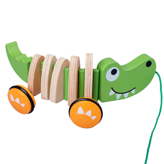 Wooden Nachziehtoy Krokodil - Lauf- & Activitytoy for kids and family play, image 1