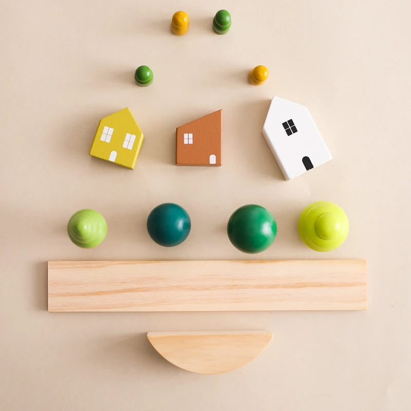 Stack and balance wooden game for preschool learning