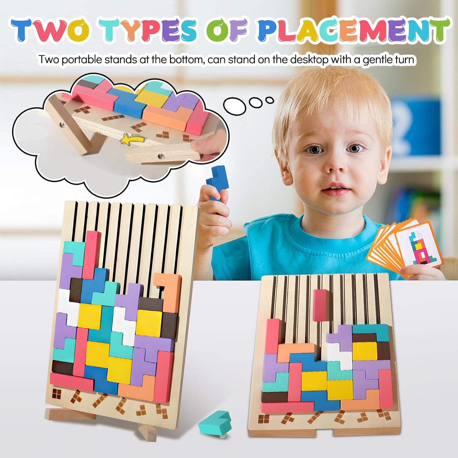 Wooden STEM toy developing problem solving skills in children