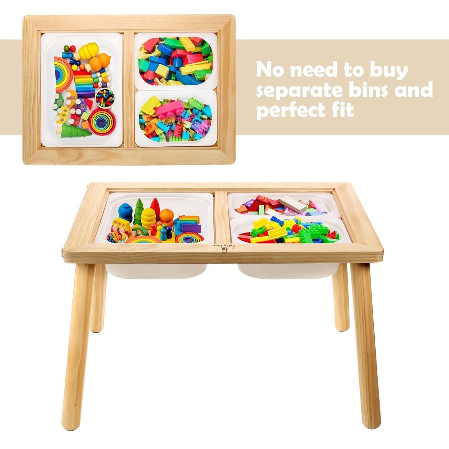 Wooden toddler table for home playroom and learning space
